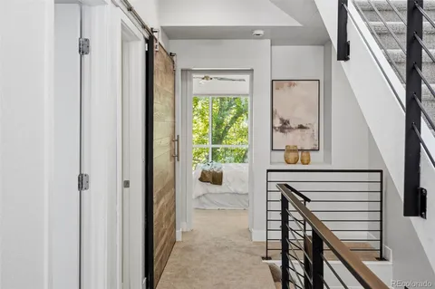 a view of entryway and workspace