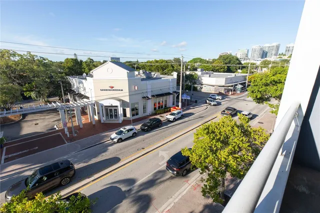 a view of a city from a balcony