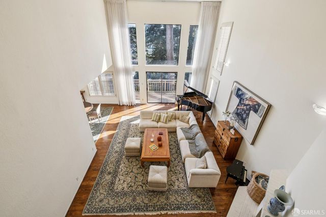 wooden floor with a rug