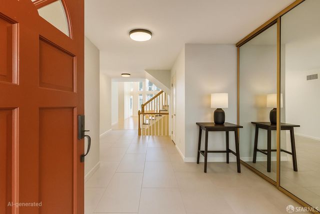a view of entryway with livingroom and furniture