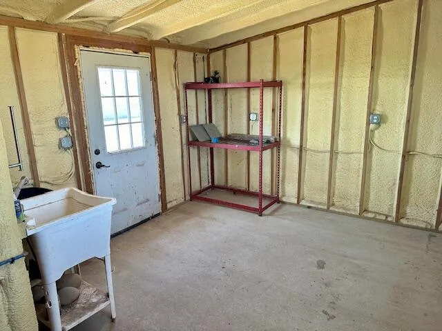 a view of swimming pool with an ocean view