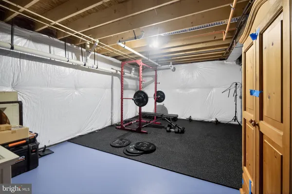 a room with gym equipment