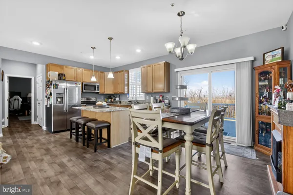 a view of a dining room and livingroom view