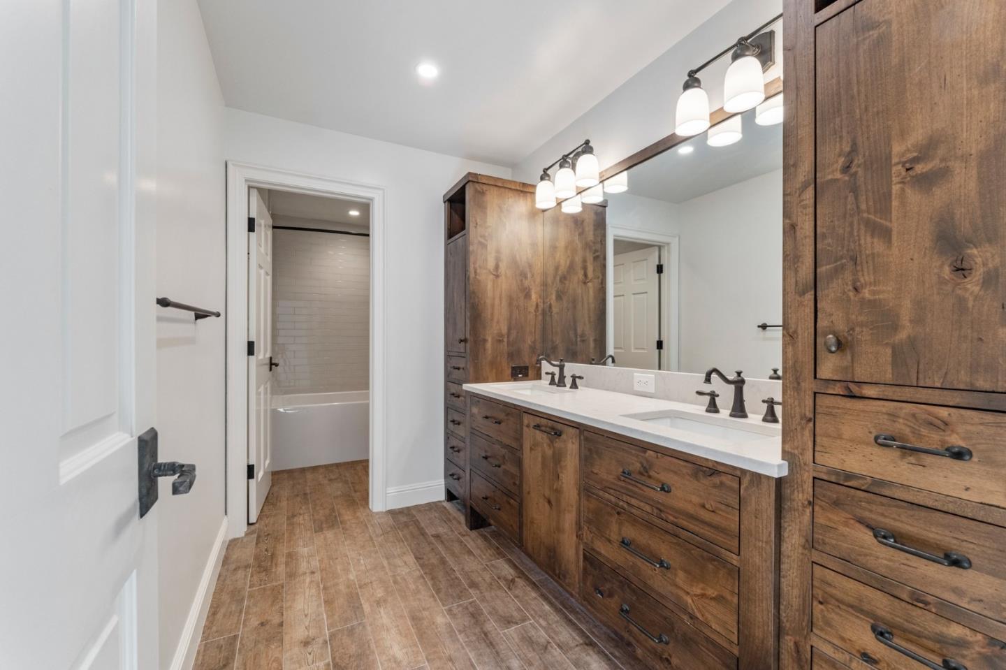 1080 Finley Road Pleasanton, CA 94588 - Photo 48 of 85 a spacious bathroom with a double vanity sink mirror and shower