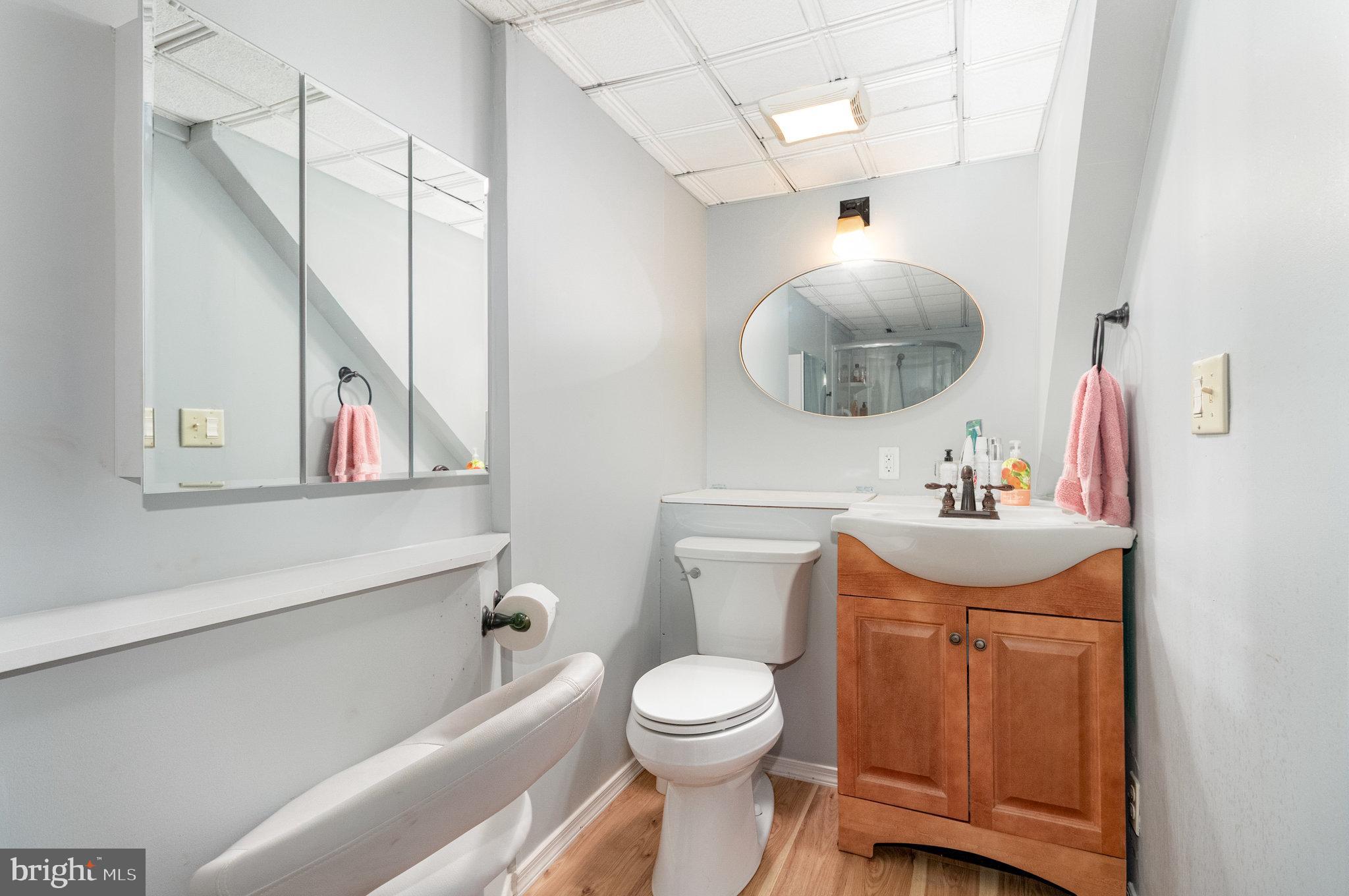 6418 Taunton Road Harrisburg, PA 17111 - Photo 24 of 39 a bathroom with a toilet a sink and mirror