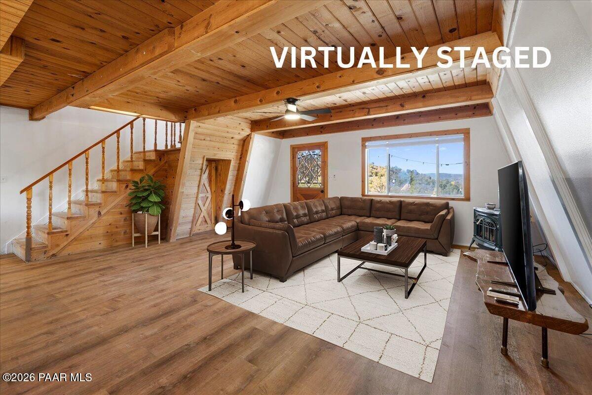 1508 Wells Fargo Road Prescott, AZ 86303 - Photo 6 of 29 06-Living Room View 2 - Virtually Staged