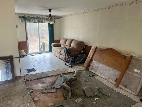 a living room with furniture