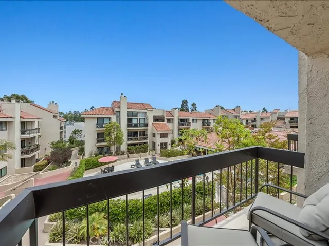a view of a city from a balcony