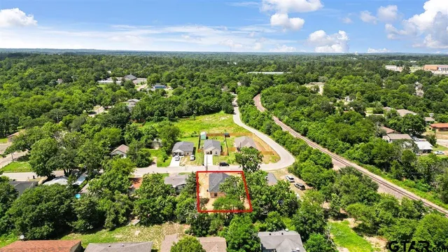 an aerial view of multiple house