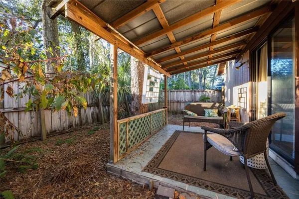 a view of outdoor space with seating area