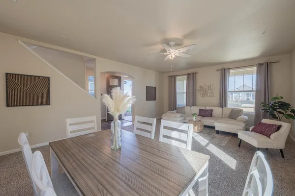 a living room with furniture