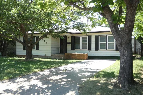 a house with trees in front of it