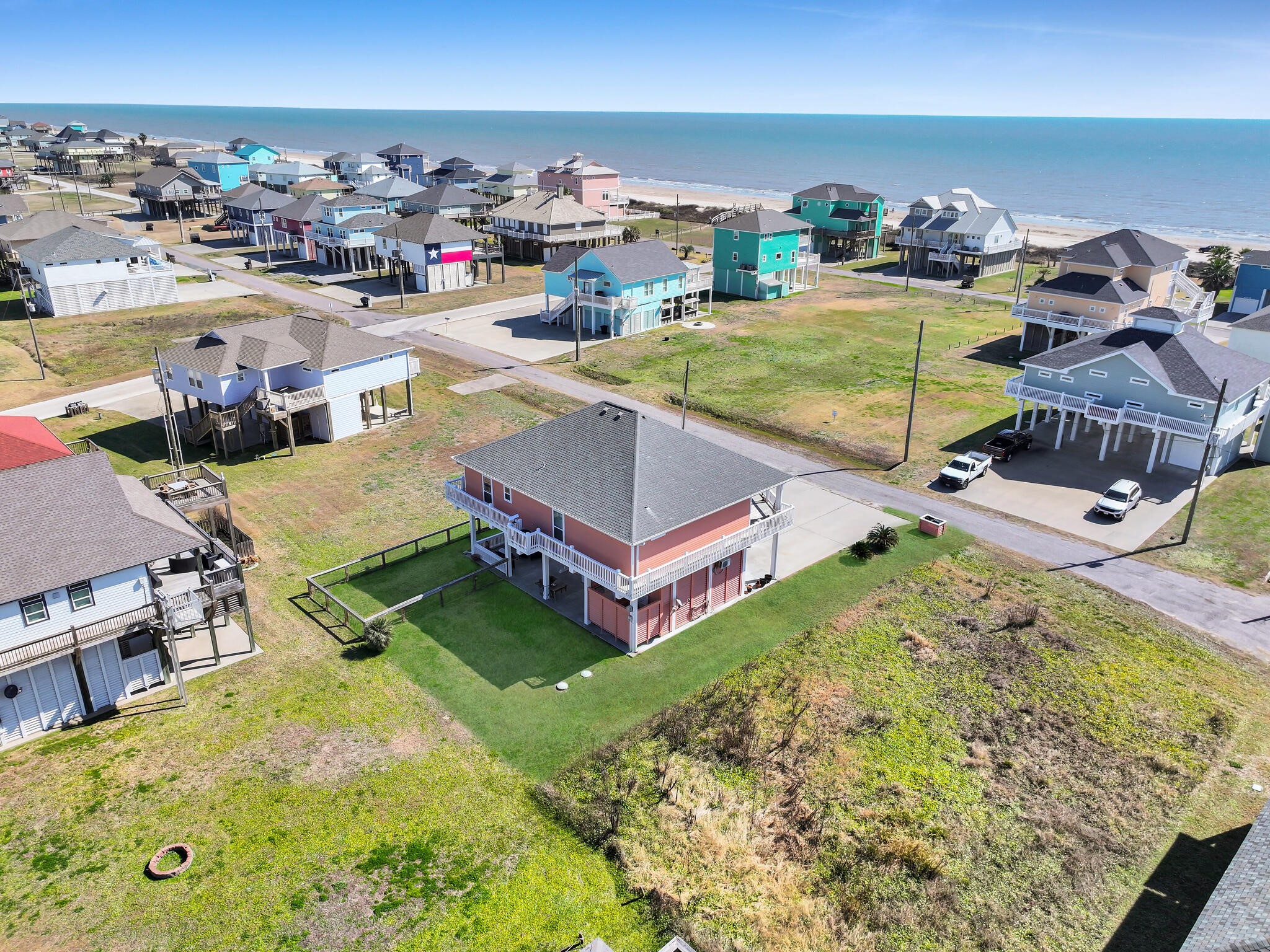 2383 Sandpiper Crystal Beach, TX 77650 - Photo 37 of 48 an aerial view of a house with swimming pool