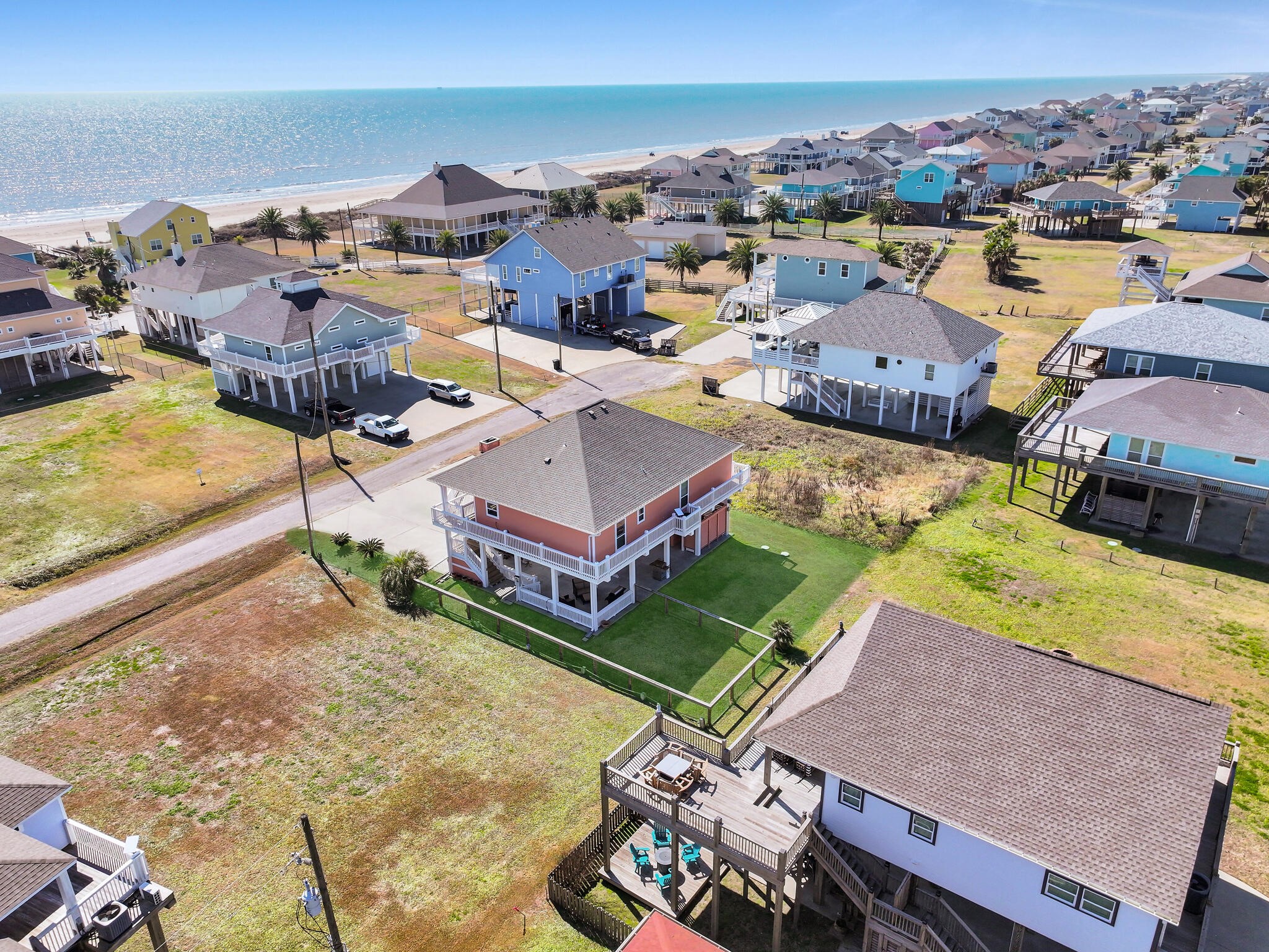 2383 Sandpiper Crystal Beach, TX 77650 - Photo 38 of 48 an aerial view of a house with a garden