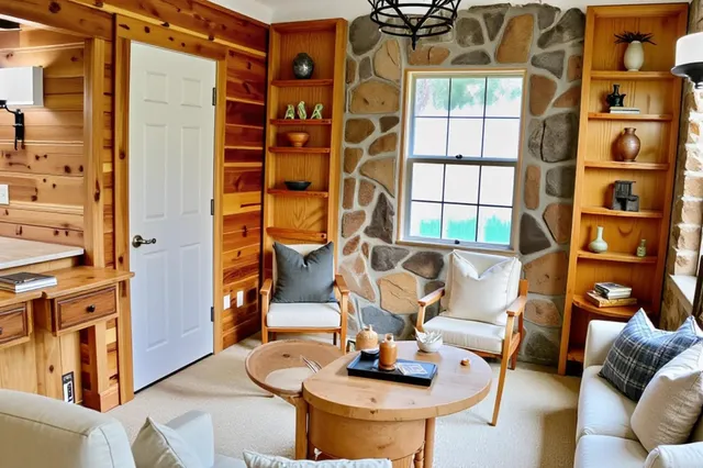 a view of a chair and table in the patio