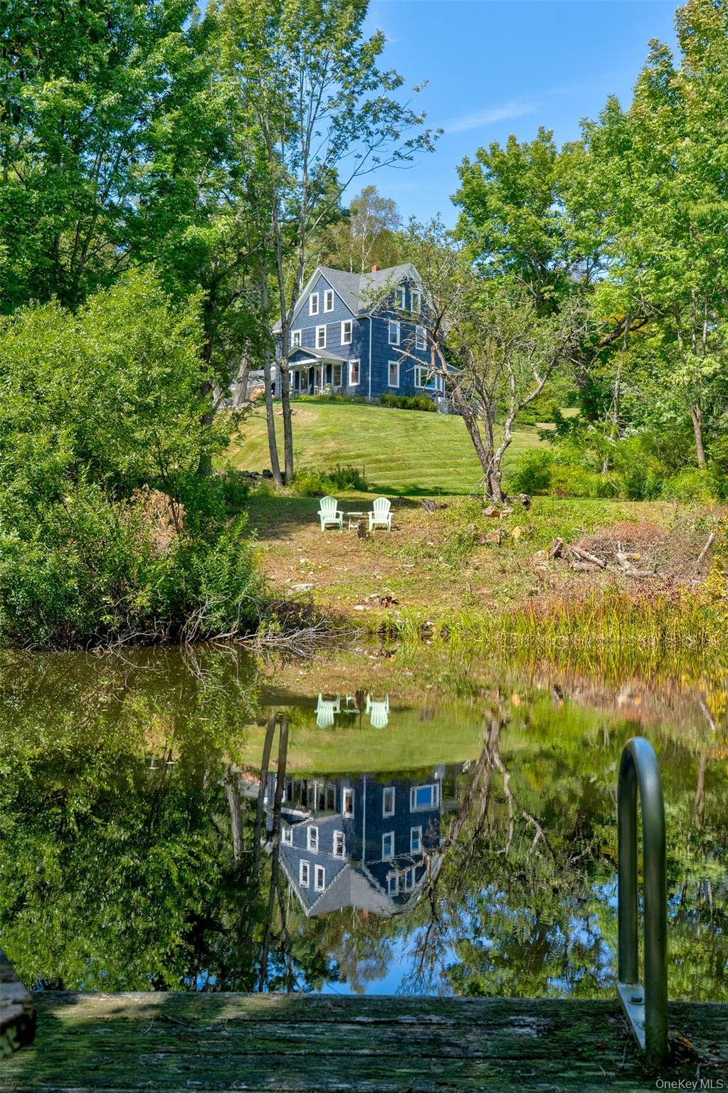 578 Bethlehem Road Callicoon Center, NY 12724 - Photo 37 of 39 a view of a swimming pool with lawn chairs and plants