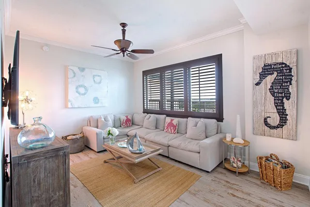 a living room with furniture