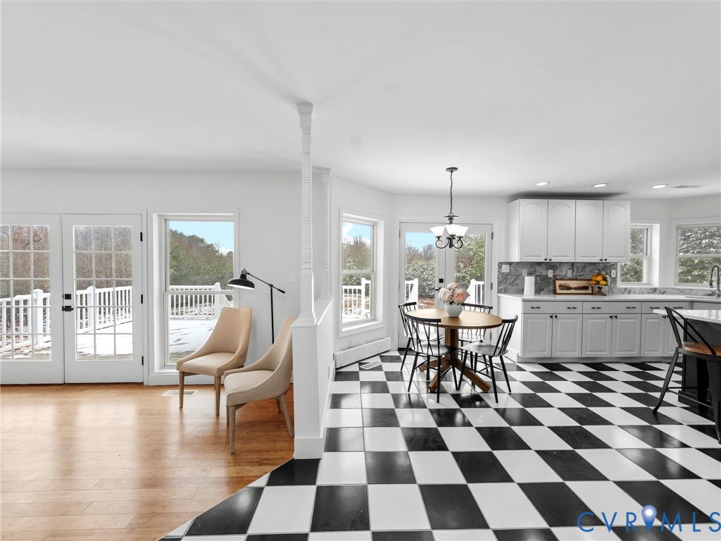 5117 Byrd Mill Road Louisa, VA 23093 - Photo 19 of 50 Dining space featuring french doors, recessed ligh