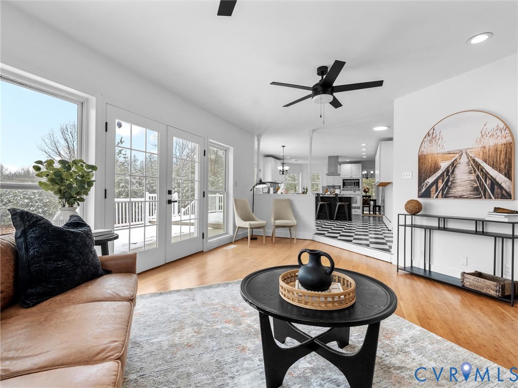 5117 Byrd Mill Road Louisa, VA 23093 - Photo 23 of 50 Living room featuring french doors, light wood-sty