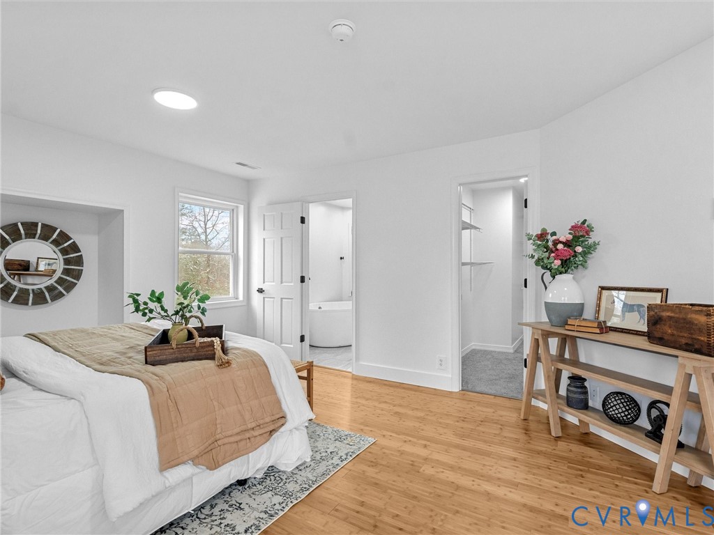 5117 Byrd Mill Road Louisa, VA 23093 - Photo 31 of 50 Bedroom with light wood-style flooring and a walk