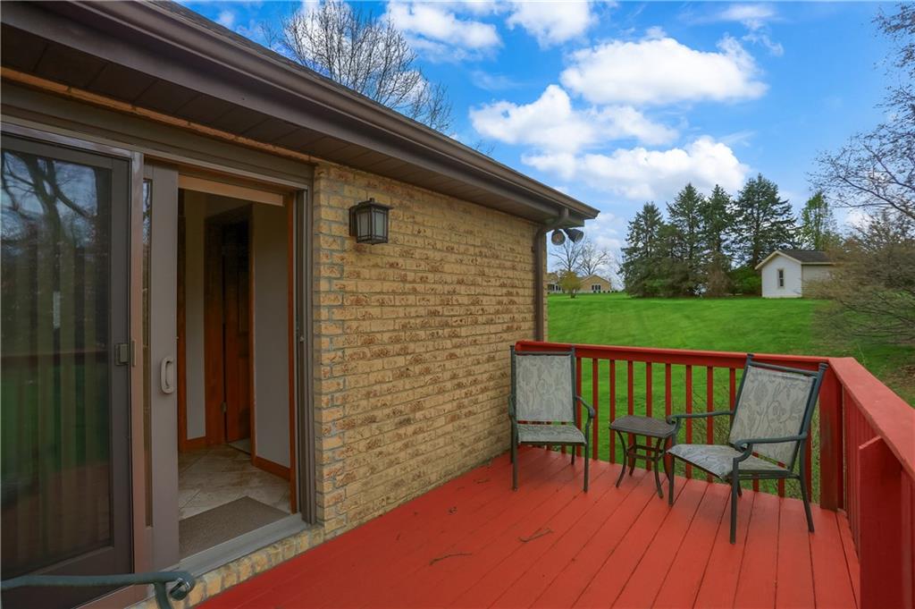 110 Larkspur Circle Butler, PA 16002 - Photo 45 of 50 Off of the primary bathroom is this deck to enjoy some fresh air before starting the day or an evening star filled sky.