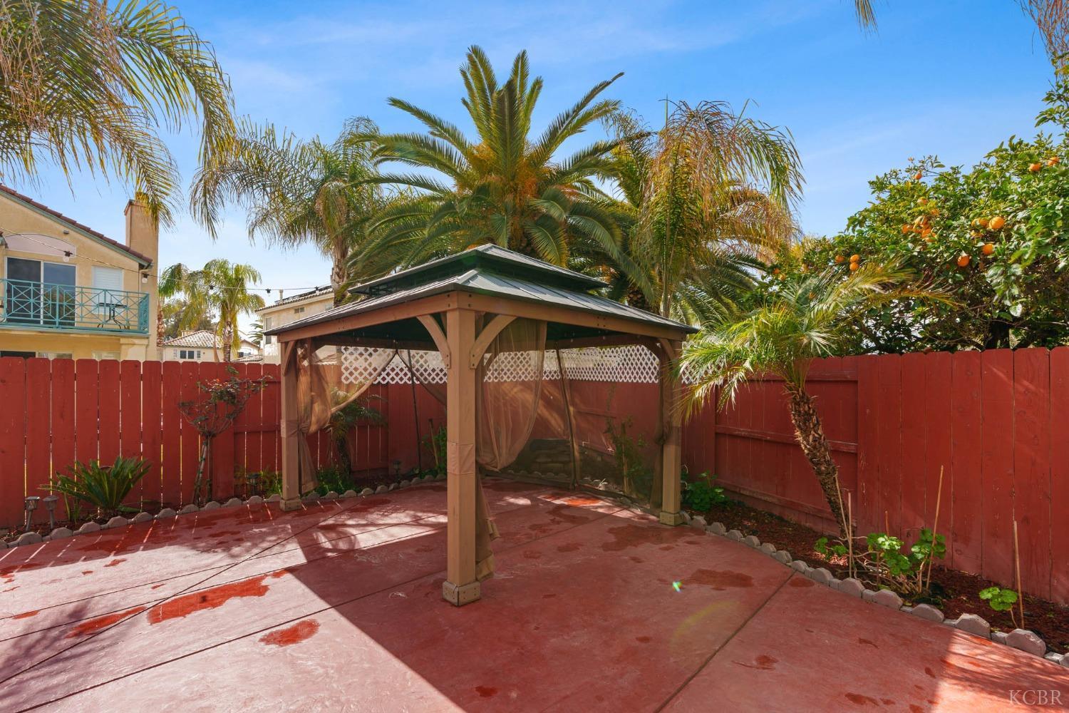 960 Vista Place Lemoore, CA 93245 - Photo 32 of 34 a backyard of a house with potted plants and palm tree