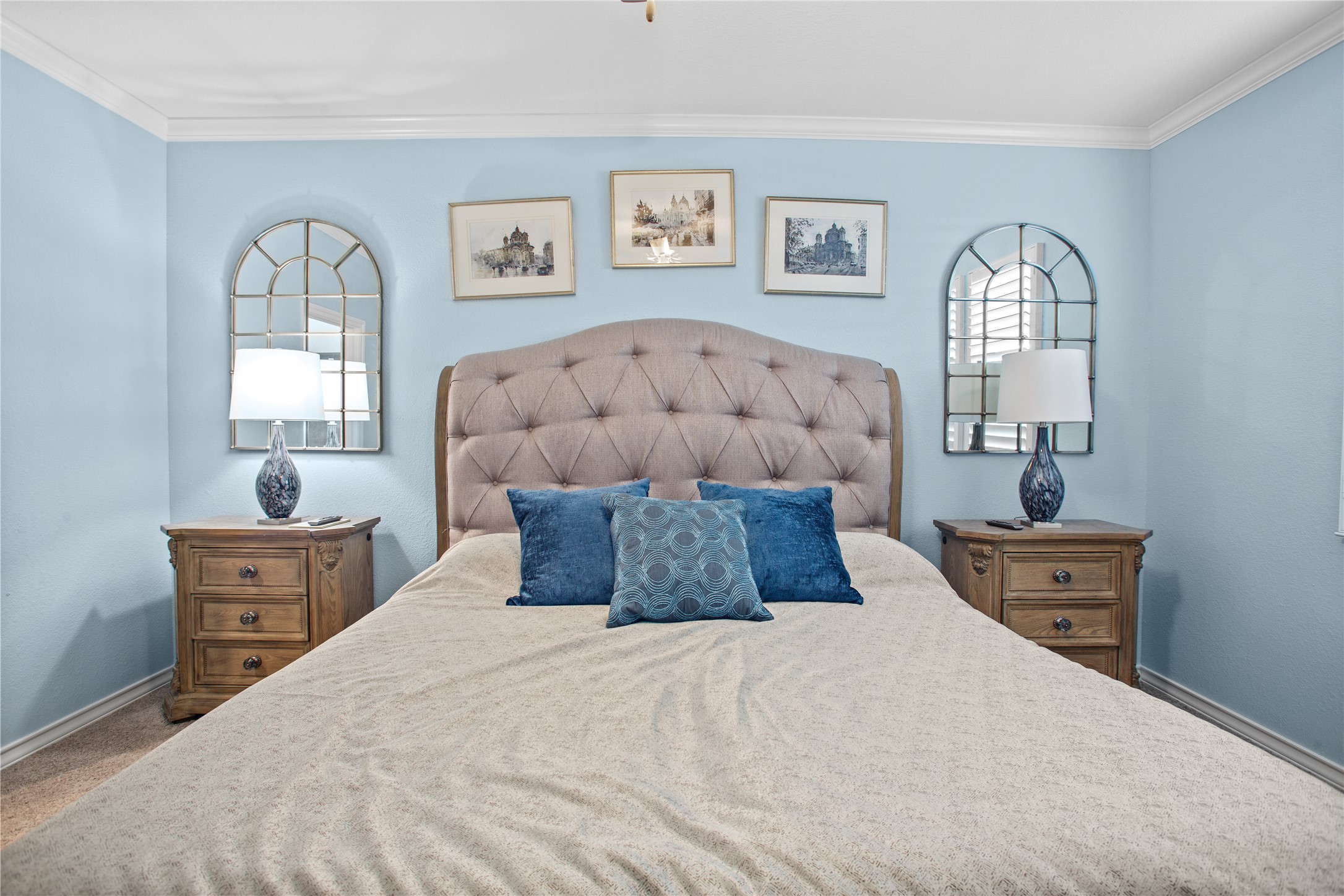 109 Adeline Road Hutto, TX 78634 - Photo 19 of 40 Bedroom with ornamental molding, multiple windows, and carpet floors