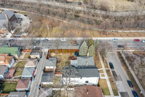 an aerial view of multiple house
