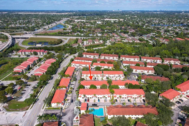 an aerial view of multiple house