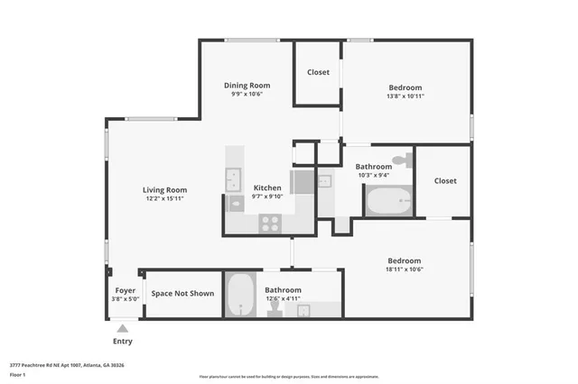 $285,000 | 3777 Peachtree Road Northeast, Unit 1007, Atlanta, GA 30319