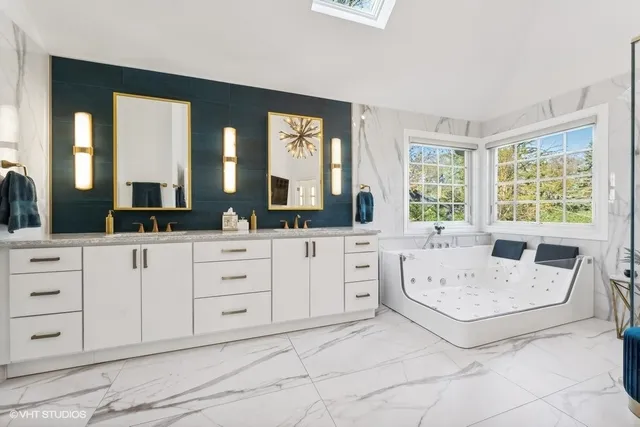 a bedroom with furniture and a bed