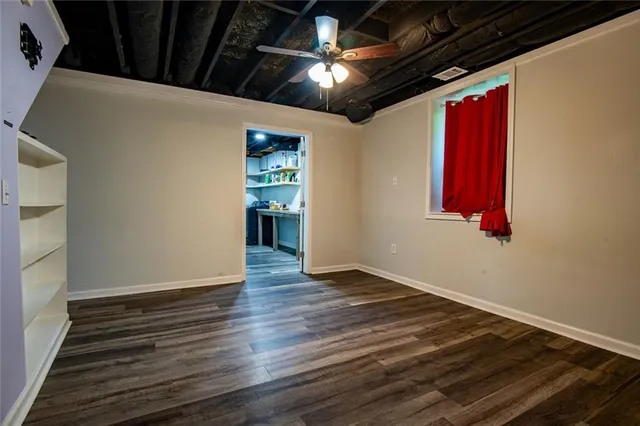 a view of a swimming pool with an outdoor space