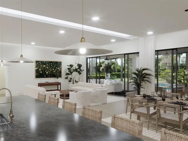 a living room with fireplace furniture and a large window