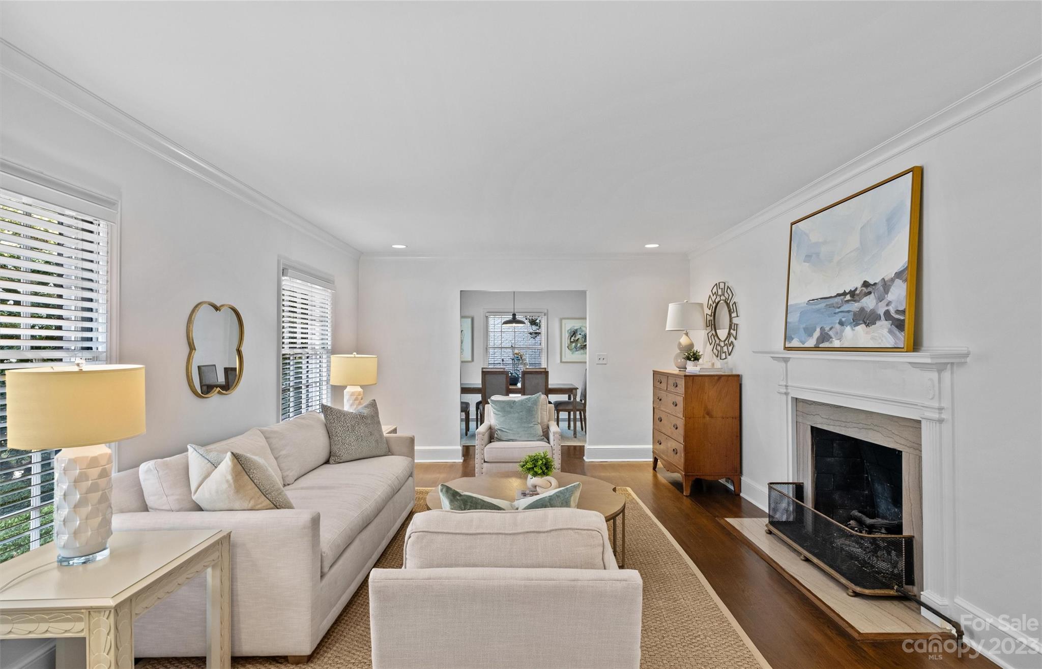 1550 Coventry Road Charlotte, NC 28211 - Photo 3 of 31 a living room with furniture and a fireplace