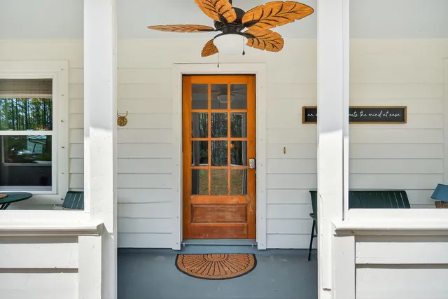 a front view of a house with a window