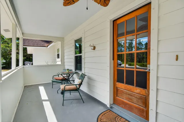 a outdoor living space with furniture