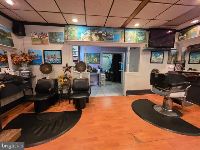 a outdoor space with lots of tables and chairs