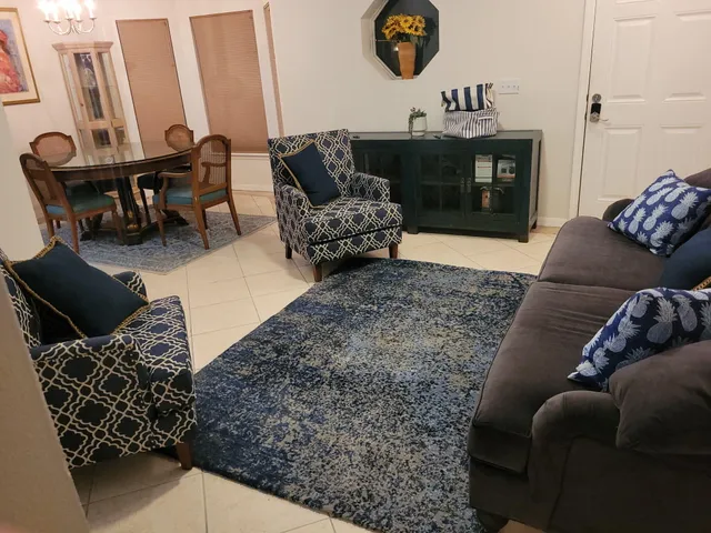 a living room with furniture