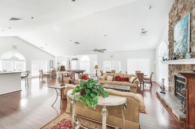 a view of a patio in backyard