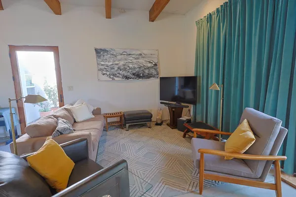 a living room with furniture