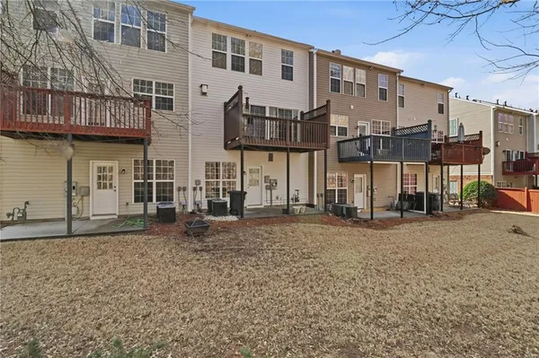 a front view of a building with street