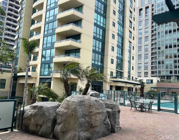 a view of a building with a street