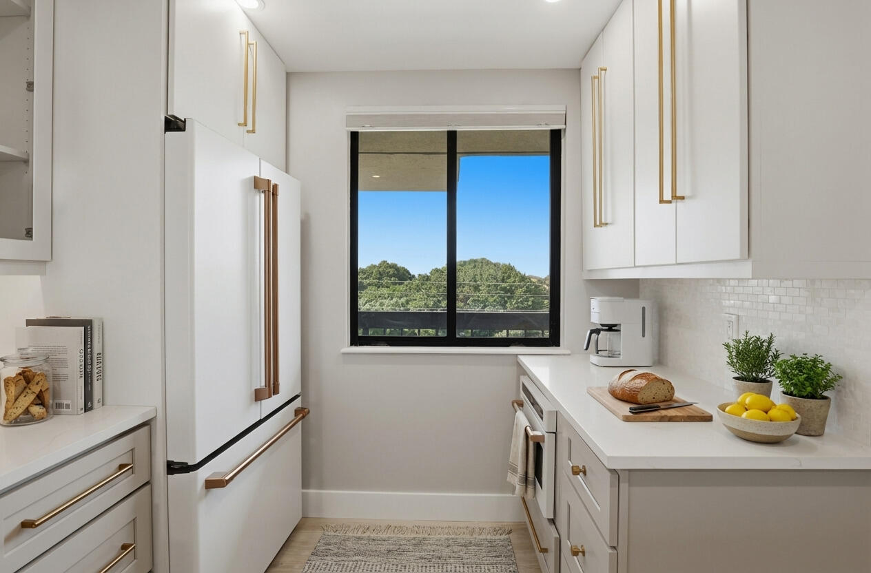 401 South Seas Drive, Unit 505 Jupiter, FL 33477 - Photo 4 of 39 a kitchen with stainless steel appliances granite countertop a sink a stove and a window