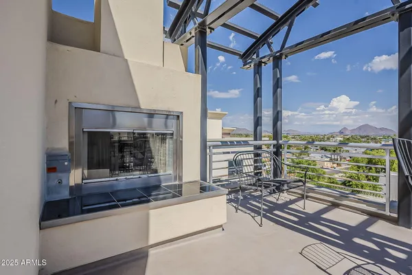 a view of a city with tall buildings