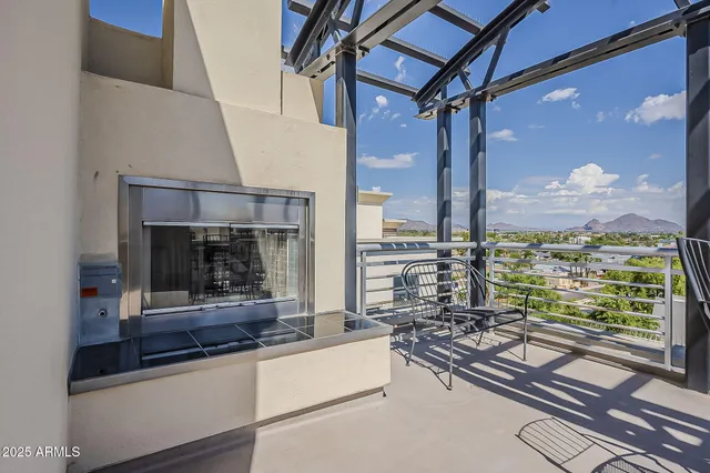 a view of a city with tall buildings