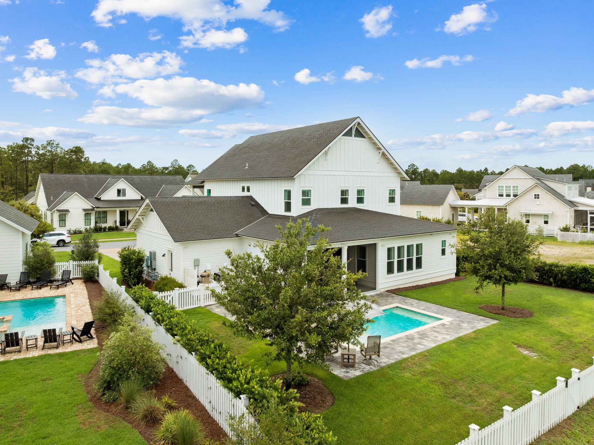121 Needle Cast Ln Inlet Beach Inlet Beach, FL 32461 - Photo 14 of 63 an aerial view of residential houses with yard and swimming pool
