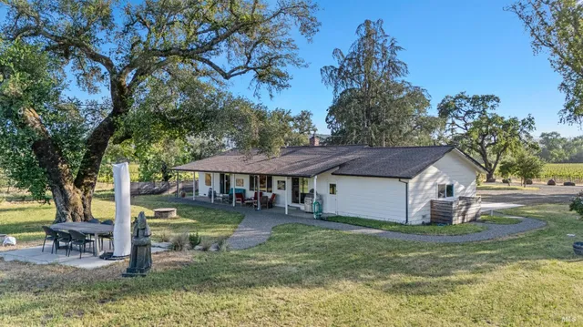 a house view with a garden space