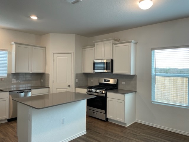 10413 Premier Park Street Austin, TX 78747 - Photo 4 of 24 a kitchen with stainless steel appliances granite countertop a stove a sink and a microwave