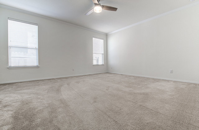 1237 Volente Lane Leander, TX 78641 - Photo 12 of 22 A spacious, airy bedroom features a ceiling fan and generous natural light from multiple windows.