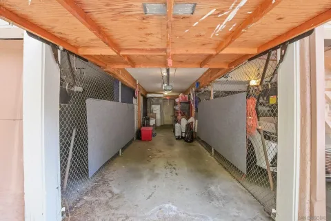 a view of a garage